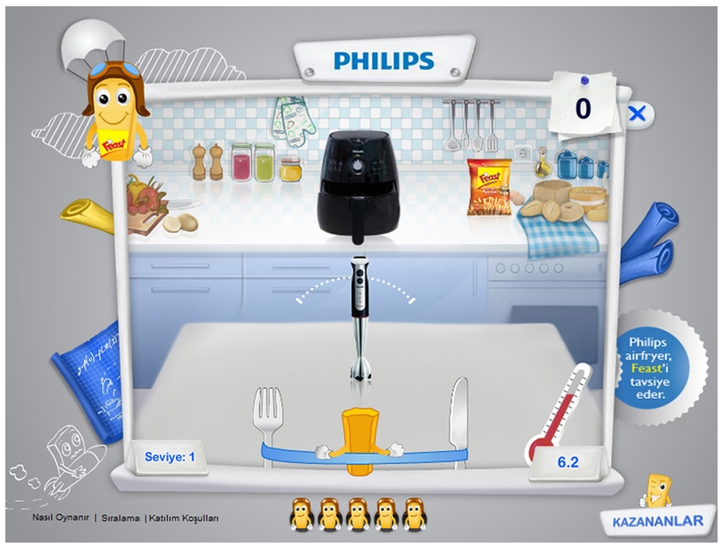 Philips Advergame — Oyun içi ekran, dönemin tasarımı