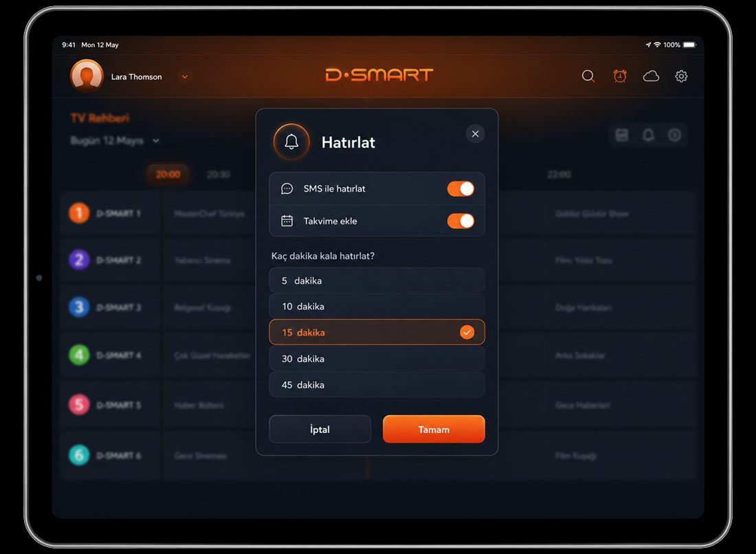 D-Smart iPad — Hatırlatma
